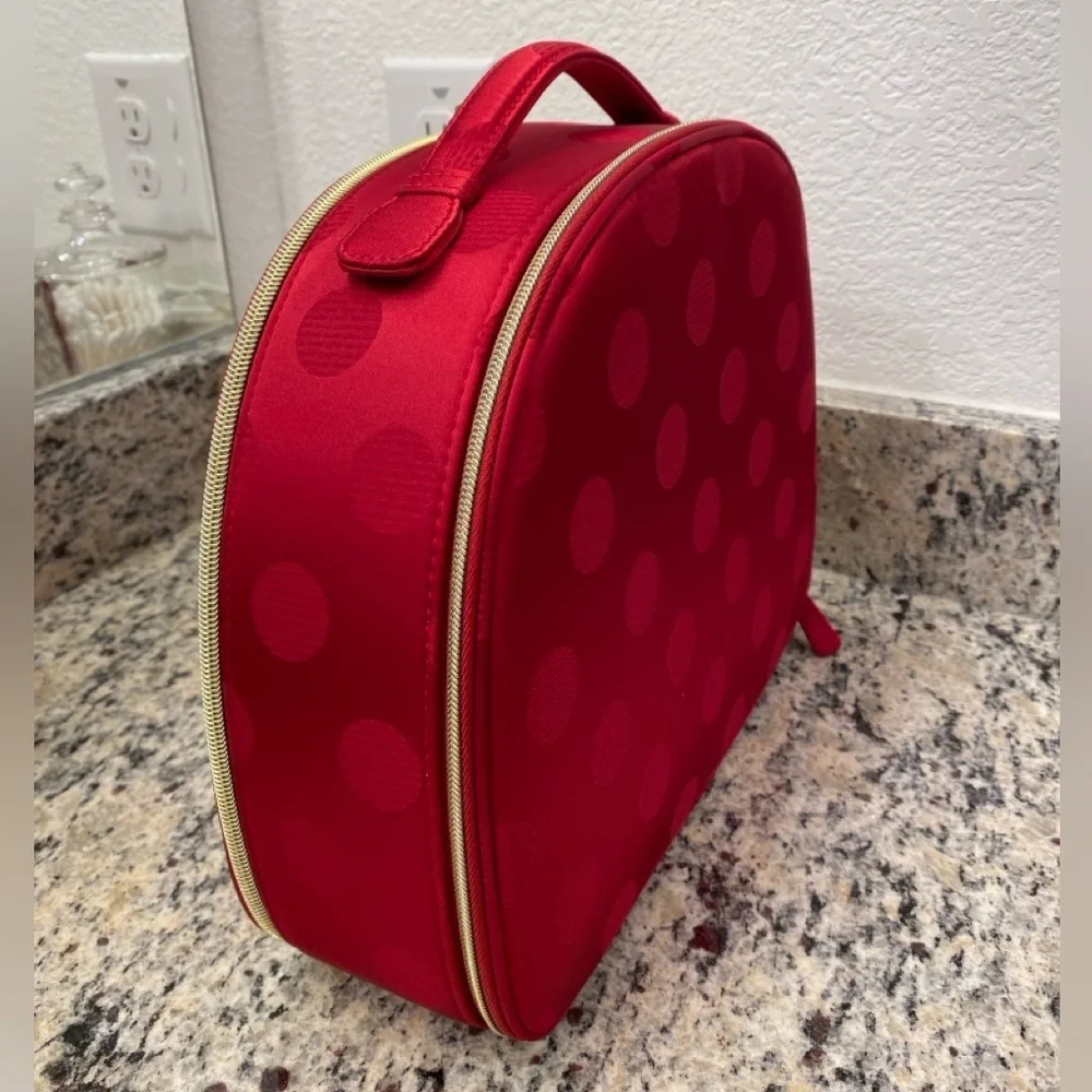 New Estée Lauder 2025 Glam Holiday Red Polka Dot Makeup Train Case